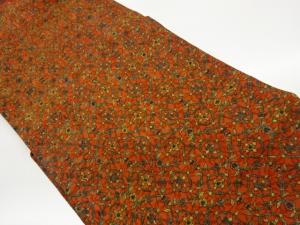 塩瀬花葉に変わり菱模様名古屋帯